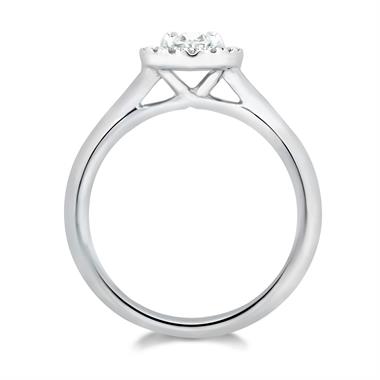 Platinum Oval Diamond Halo Engagement Ring 0.83ct thumbnail