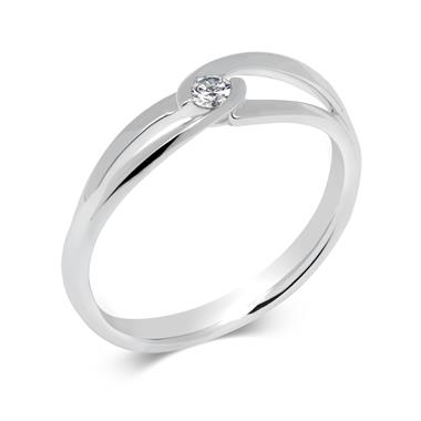 Mon Coeur 18ct White Gold Diamond Dress Ring 0.08ct thumbnail