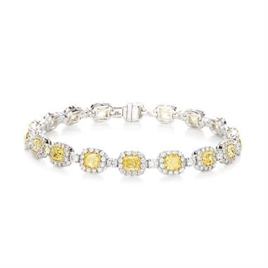 18ct White Gold Yellow Diamond Bracelet thumbnail