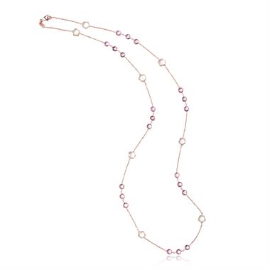 Bloom 18ct Rose Gold Amethyst Necklace 60cm thumbnail