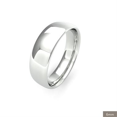 18ct White Gold Medium Gauge Slight Court Wedding Ring thumbnail