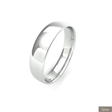 18ct White Gold Light Gauge Slight Court Wedding Ring thumbnail