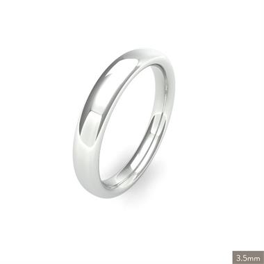18ct White Gold Heavy Gauge Slight Court Wedding Ring thumbnail