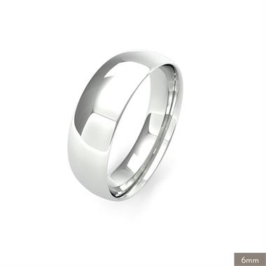 18ct White Gold Intermediate Gauge Traditional Court Wedding Ring thumbnail