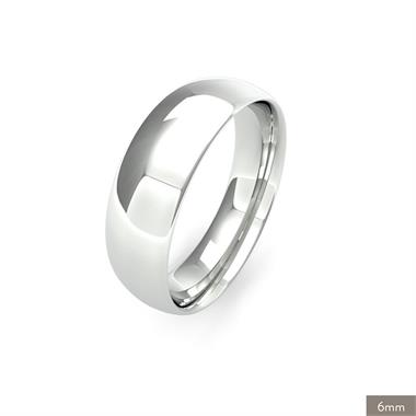 18ct White Gold Medium Gauge Traditional Court Wedding Ring thumbnail