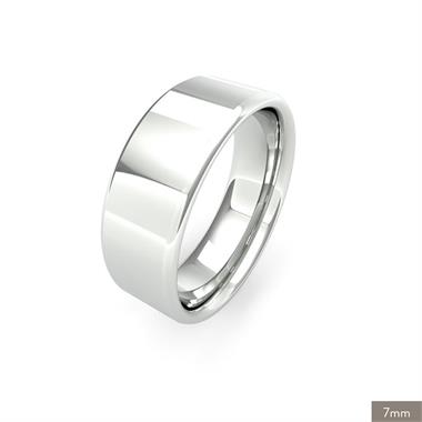 18ct White Gold Medium Gauge Flat Court Wedding Ring thumbnail