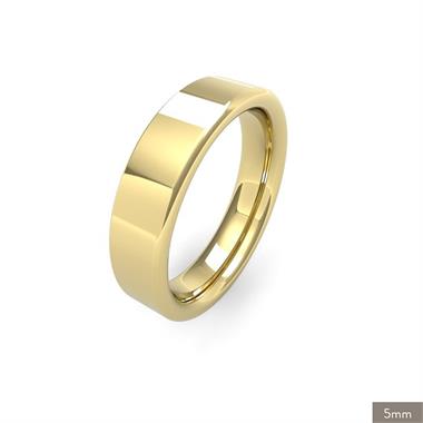 18ct Yellow Gold Heavy Gauge Flat Court Wedding Ring thumbnail