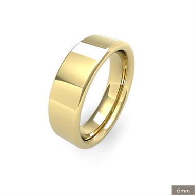 18ct Yellow Gold Heavy Gauge Flat Court Wedding Ring thumbnail