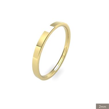 18ct Yellow Gold Light Gauge Flat Court Wedding Ring thumbnail