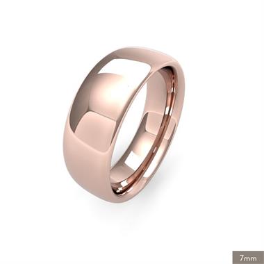 18ct Rose Gold Heavy Gauge Slight Court Wedding Ring thumbnail