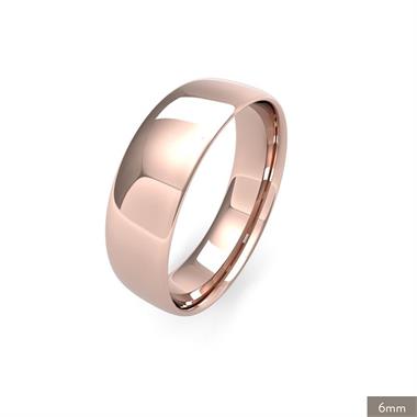 18ct Rose Gold Light Gauge Slight Court Wedding Ring thumbnail