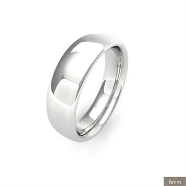 Platinum Heavy Gauge Slight Court Wedding Ring thumbnail
