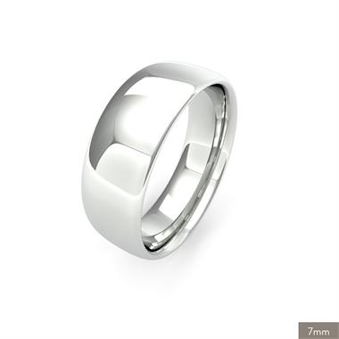 Platinum Medium Gauge Slight Court Wedding Ring thumbnail