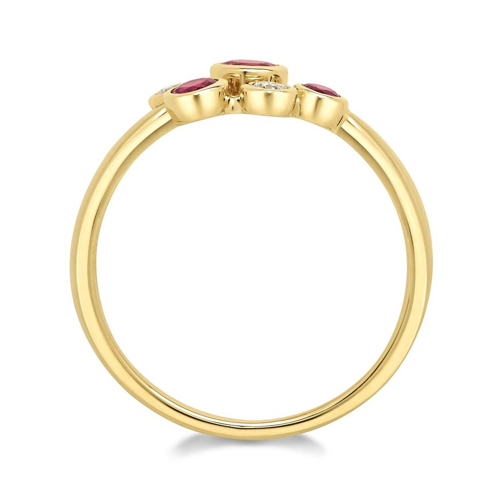 Alchemy 18ct Yellow Gold Ruby and Diamond Dress Ring (Small) Thumbnail Image 1