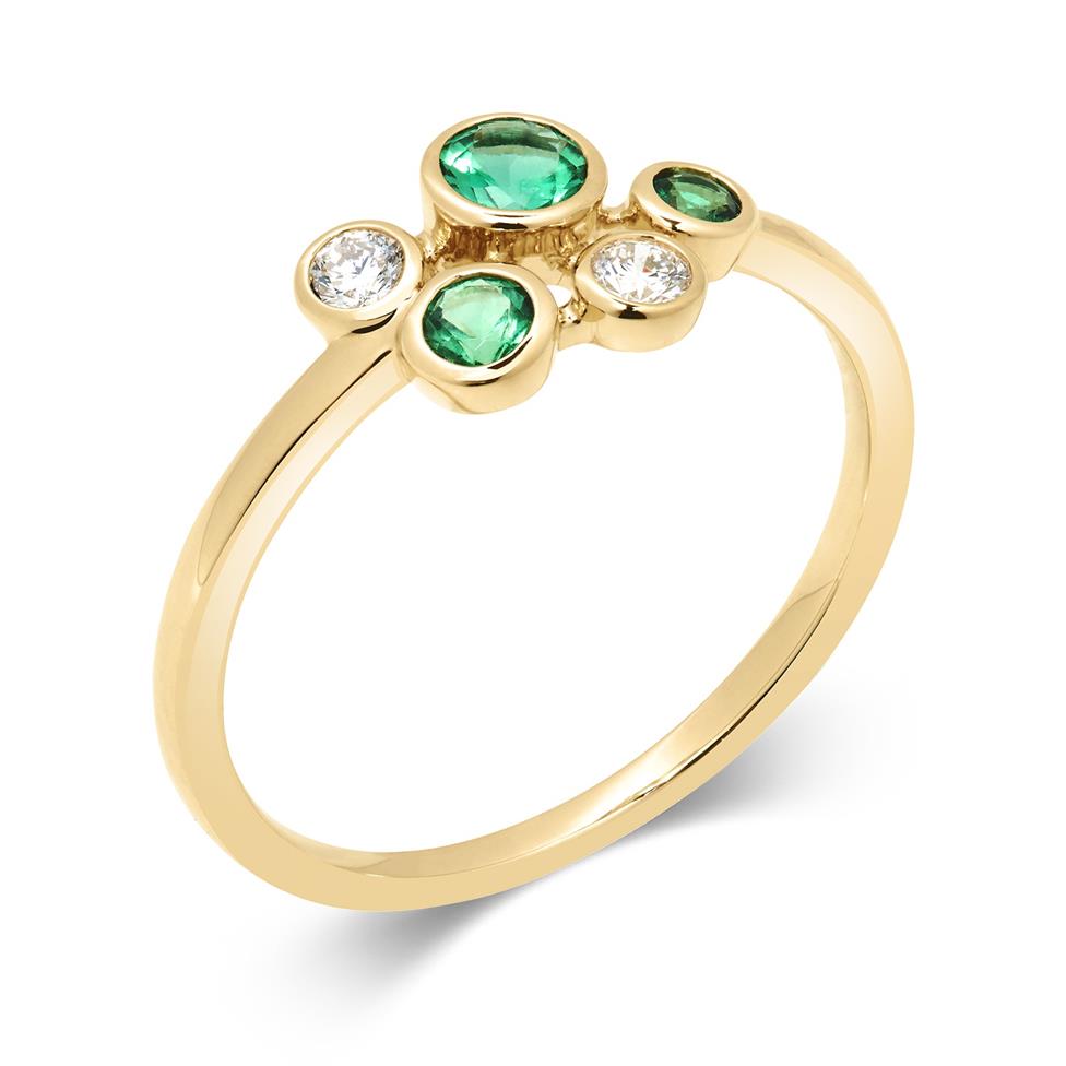 Alchemy 18ct Yellow Gold Emerald and Diamond Dress Ring (Small) Thumbnail Image 0