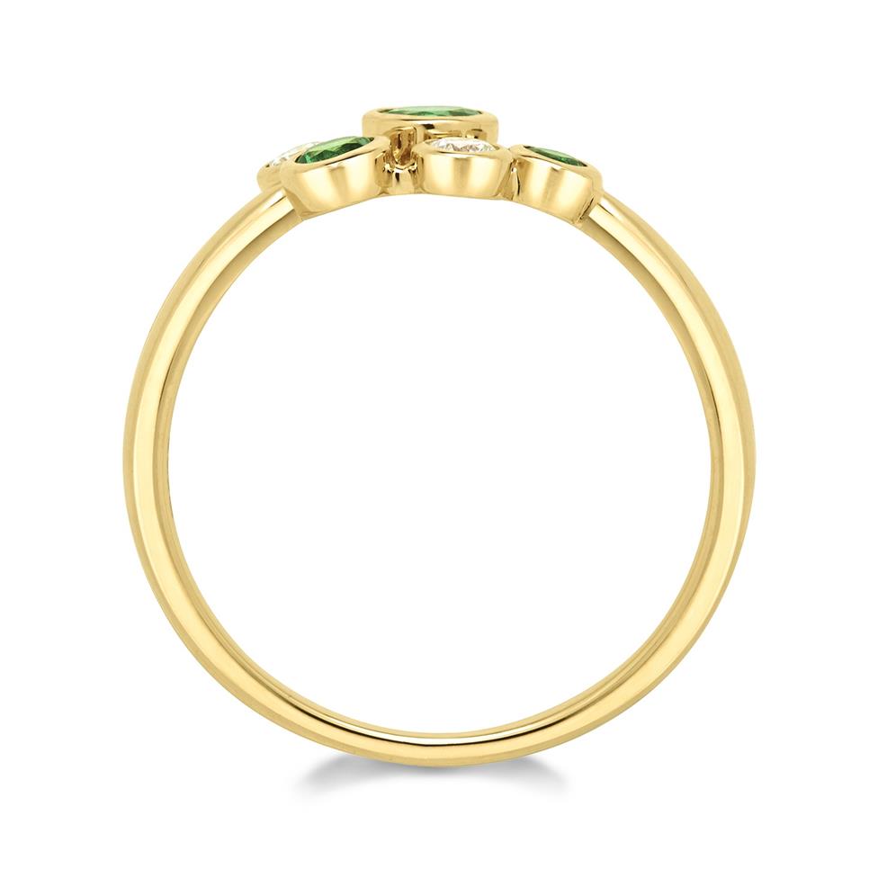 Alchemy 18ct Yellow Gold Emerald and Diamond Dress Ring (Small) Thumbnail Image 1