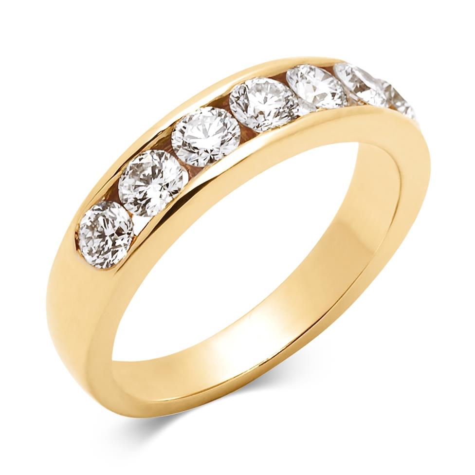 18ct Yellow Gold Diamond Half Eternity Ring 1.00ct Image 1
