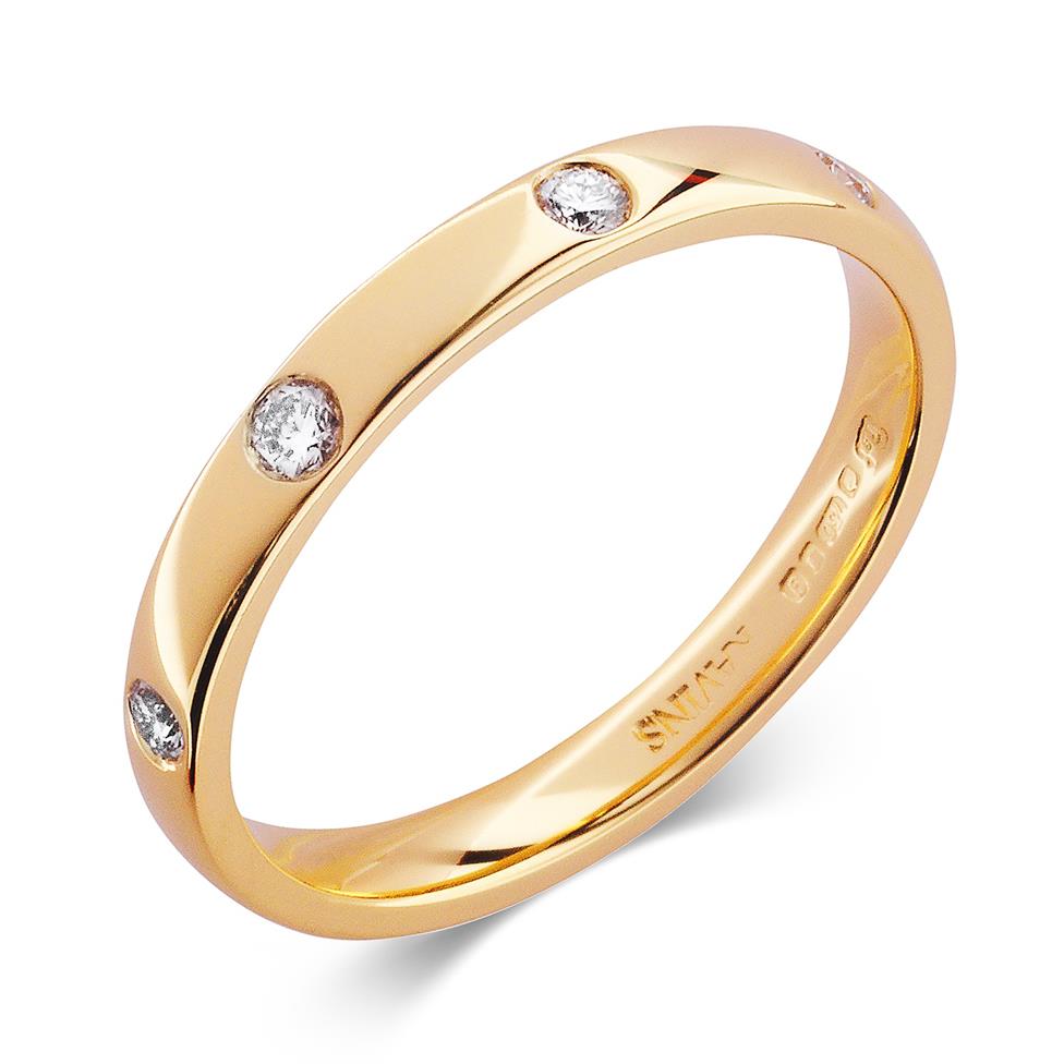 18ct Yellow Gold Diamond Set Wedding Ring 0.30ct Thumbnail Image 0