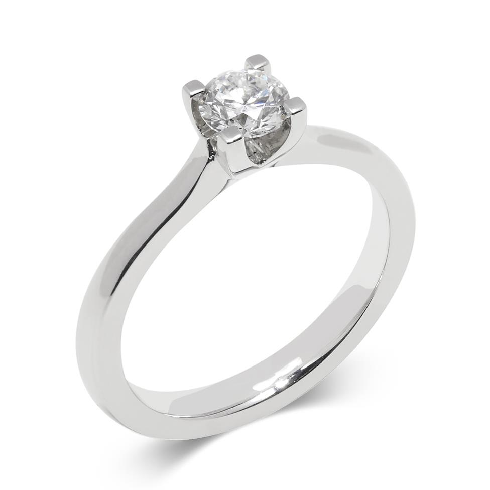 Platinum Diamond Solitaire Engagement Ring 0.40ct Thumbnail Image 0