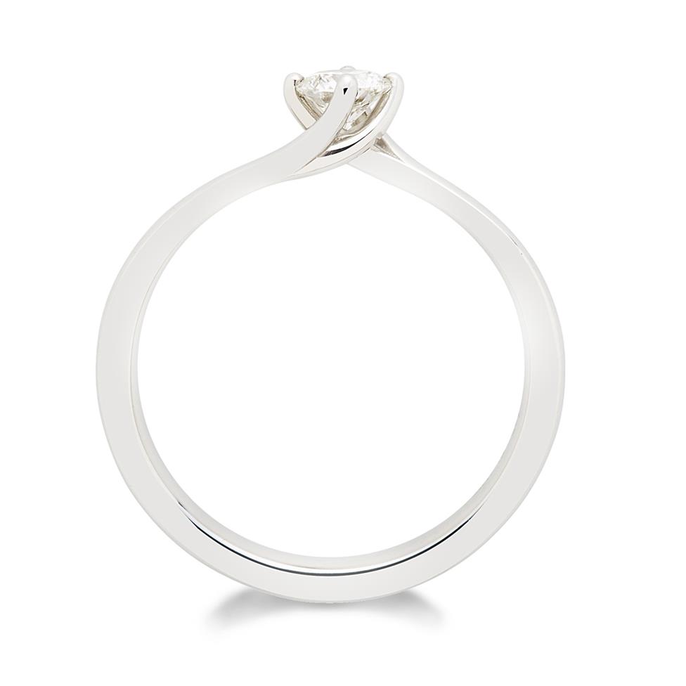 Platinum Twist Design Diamond Solitaire Engagement Ring 0.25ct Thumbnail Image 2