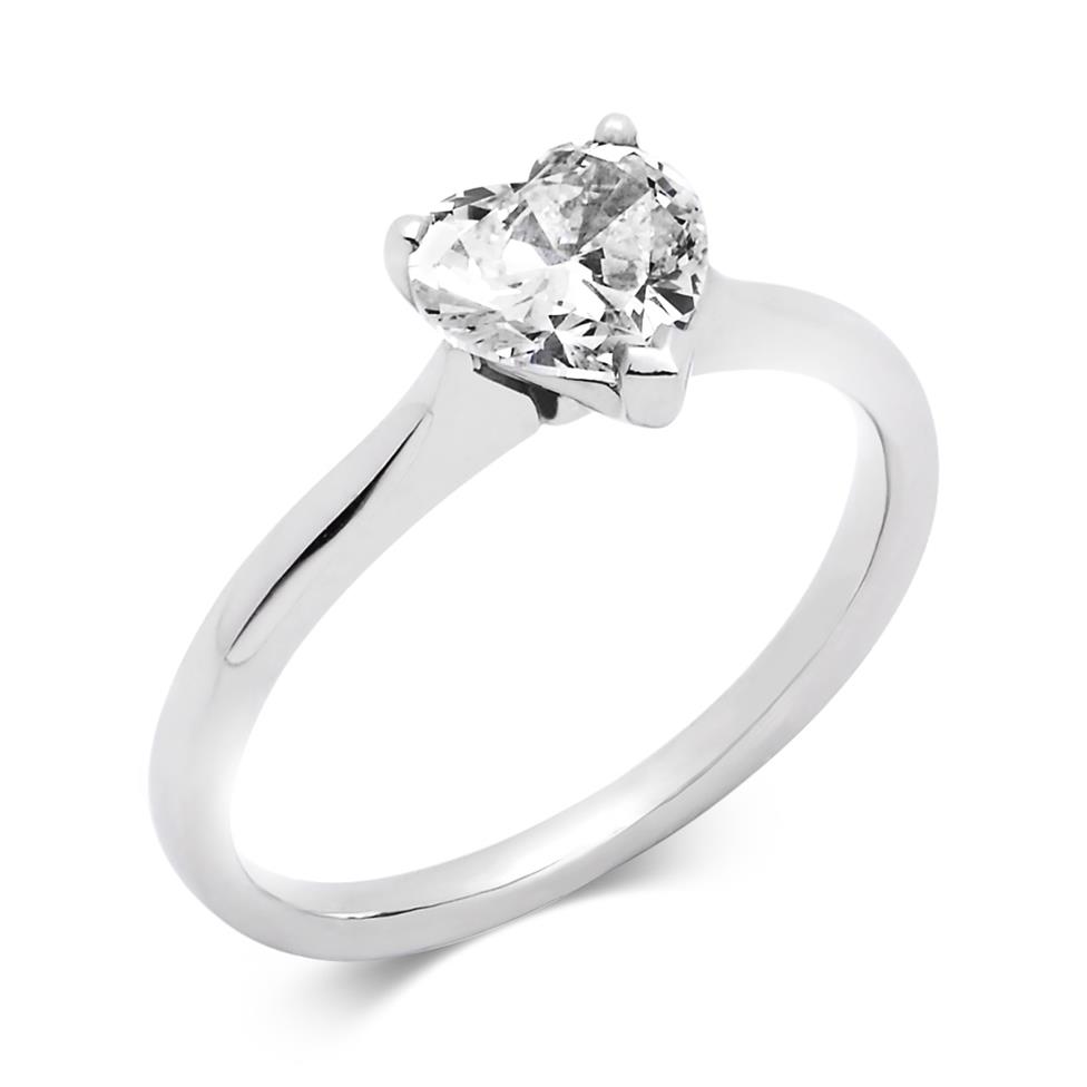 Platinum Heart Shape Diamond Solitaire Engagement Ring 1.00ct Image 1