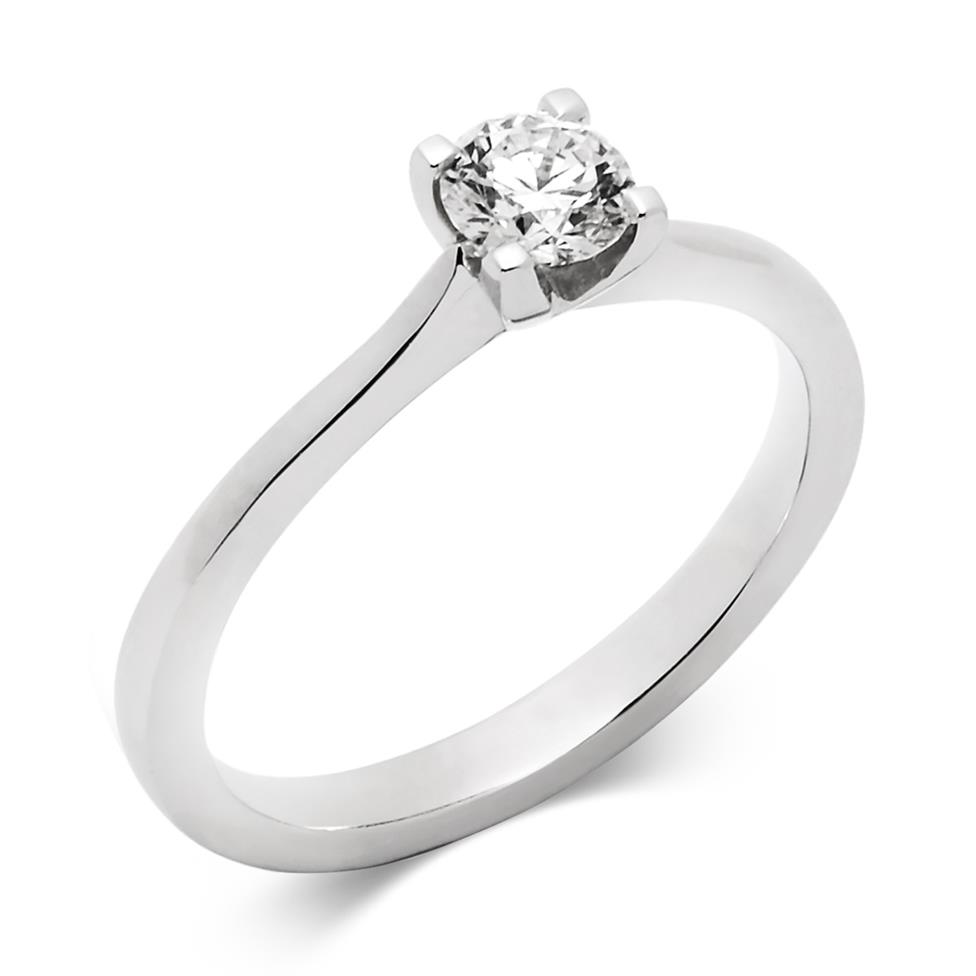 Platinum Diamond Solitaire Engagement Ring 0.33ct Thumbnail Image 0