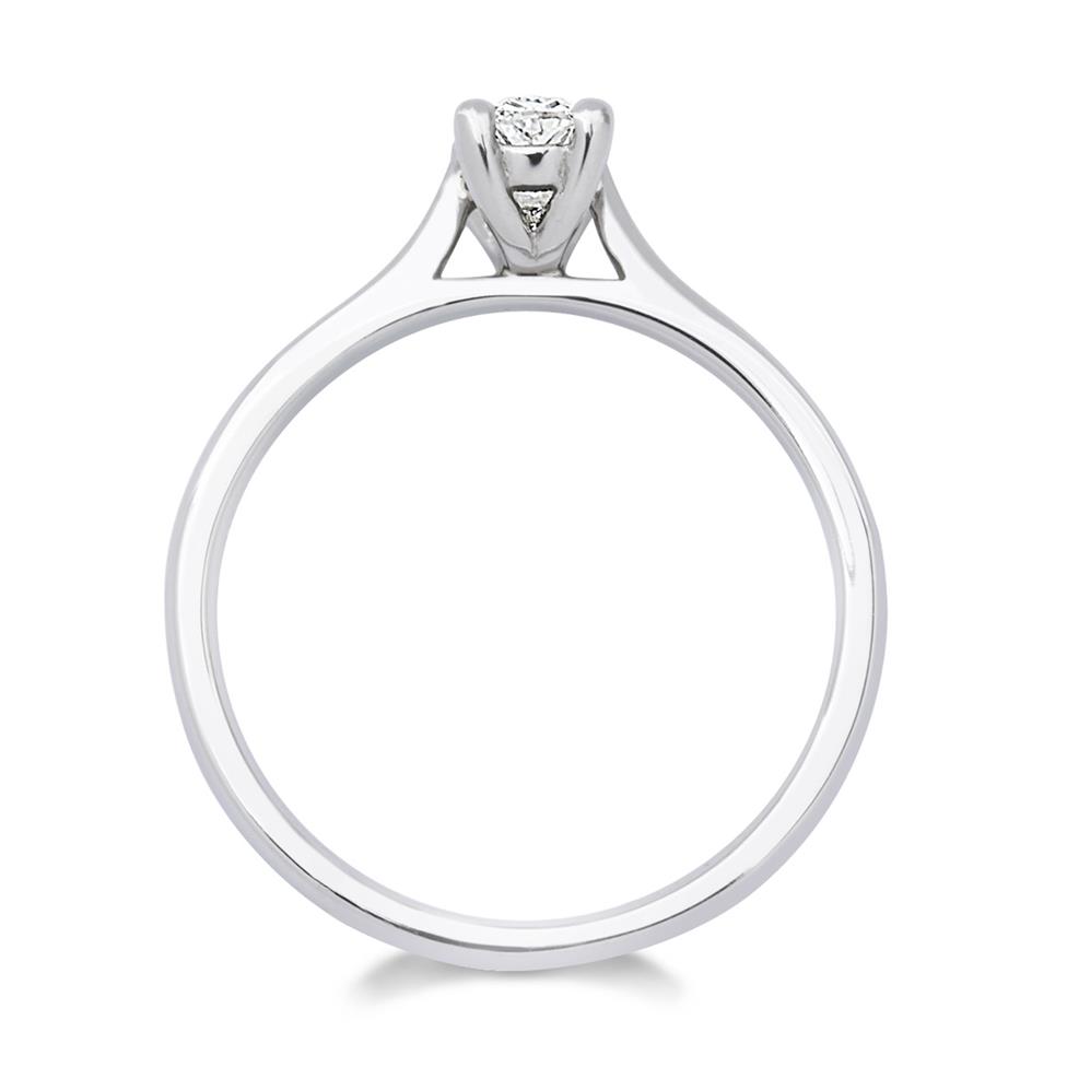 Platinum Oval Diamond Solitaire Engagement Ring 0.50ct Thumbnail Image 1
