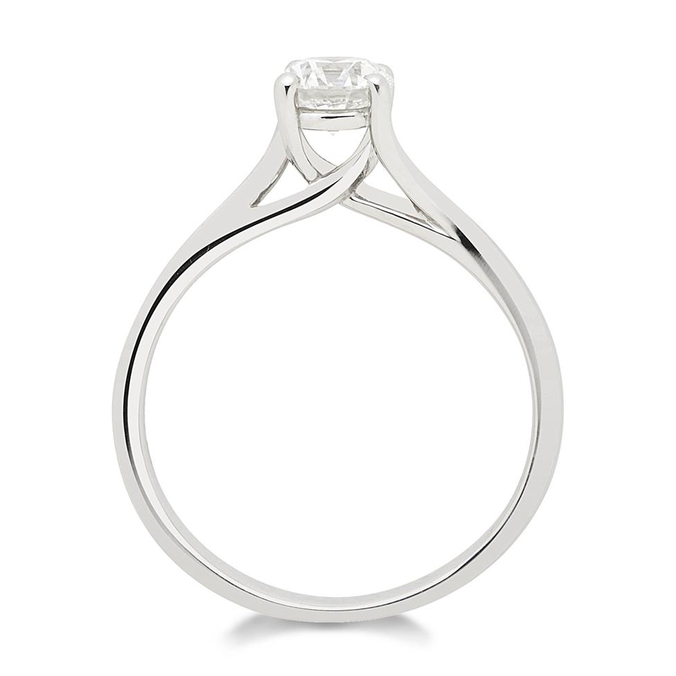Platinum Twist Design Diamond Solitaire Engagement Ring 0.50ct Thumbnail Image 3
