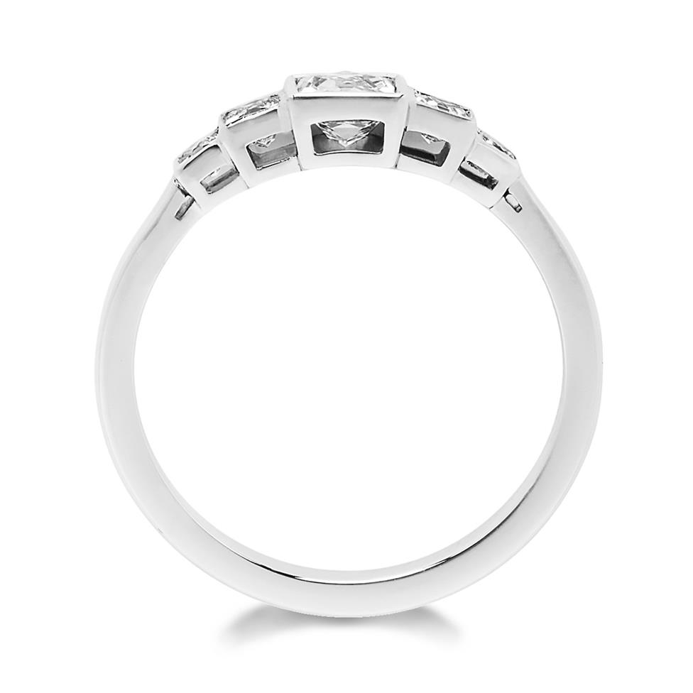 Platinum French Cut Diamond Graduating Ring Thumbnail Image 1