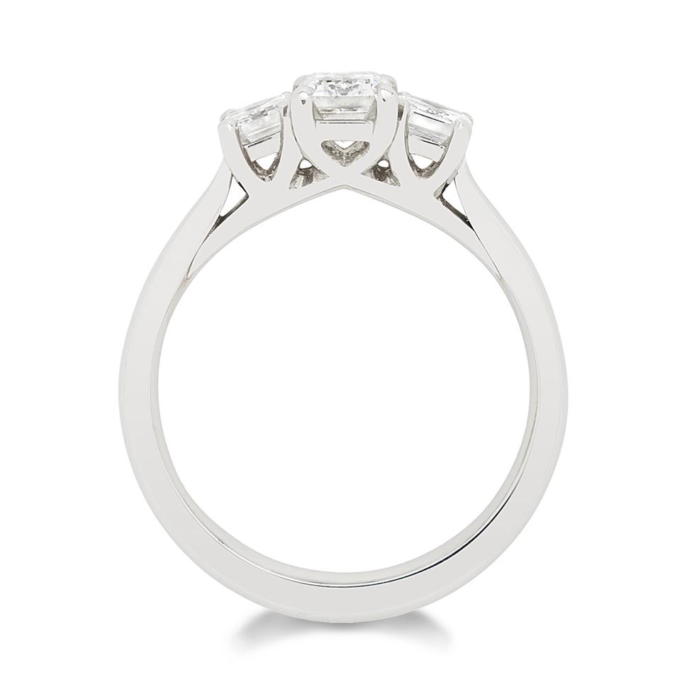 Platinum Emerald Cut Diamond Three Stone Engagement Ring 1.20ct Thumbnail Image 1