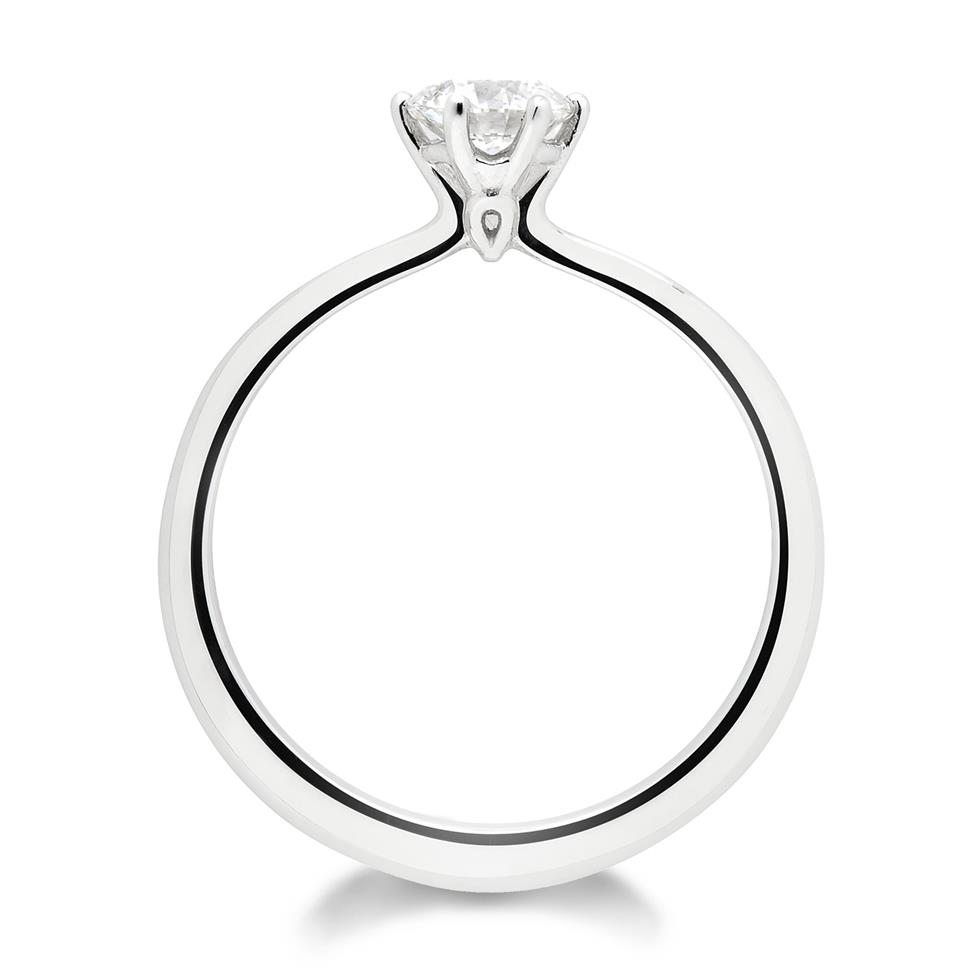 Platinum Six Claw Design Diamond Solitaire Engagement Ring 0.50ct Thumbnail Image 3