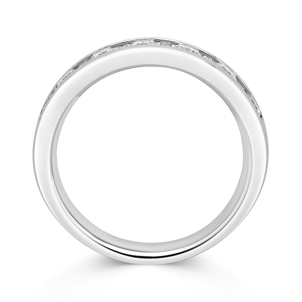 Platinum Alternating Baguette Cut Diamond Half Eternity Ring 0.50ct Thumbnail Image 1