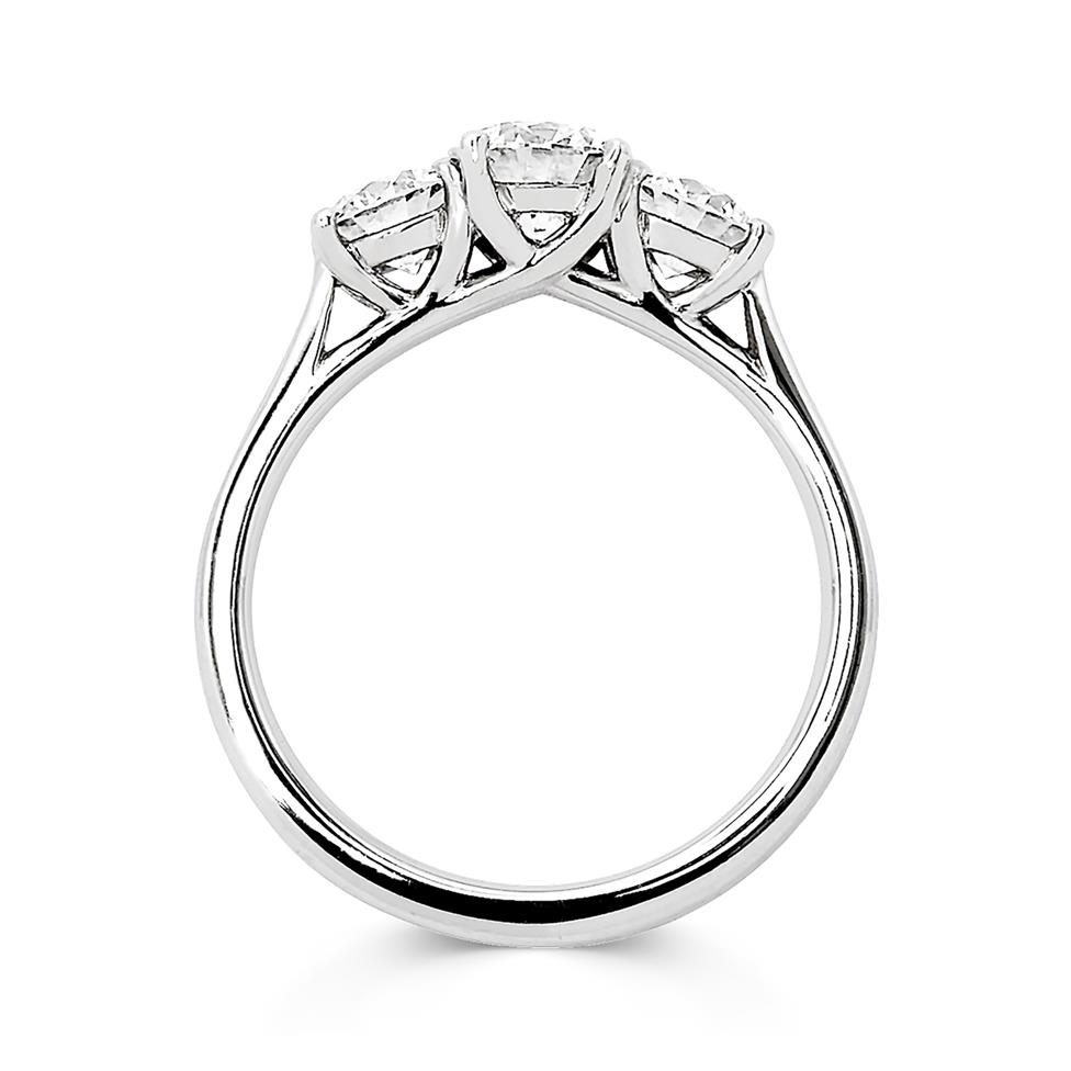 Platinum Diamond Three Stone Engagement Ring 1.50ct Thumbnail Image 1