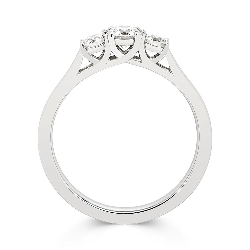 Platinum Diamond Three Stone Engagement Ring 0.60ct Thumbnail Image 1