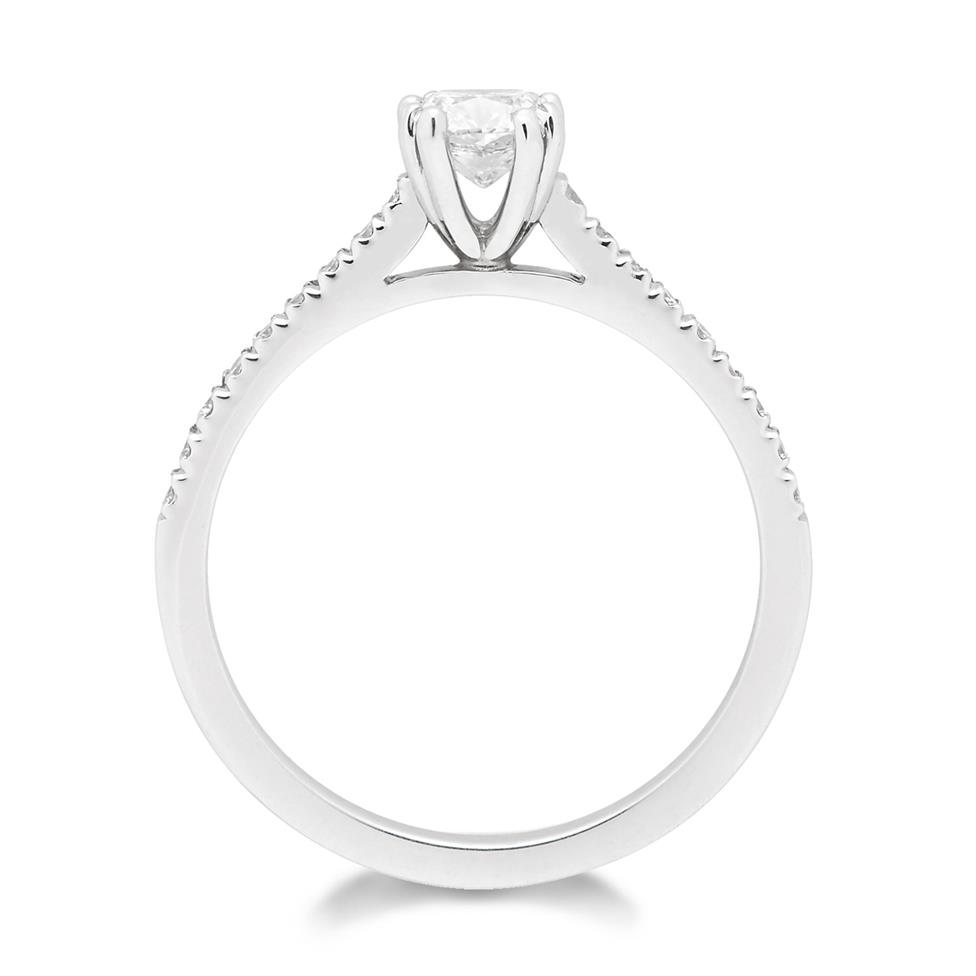 Platinum Cushion Cut Diamond Solitaire Engagement Ring 0.66ct Thumbnail Image 1