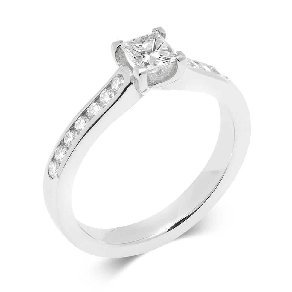 Platinum Princess Cut 0.58ct Diamond Solitaire Ring Thumbnail Image 0