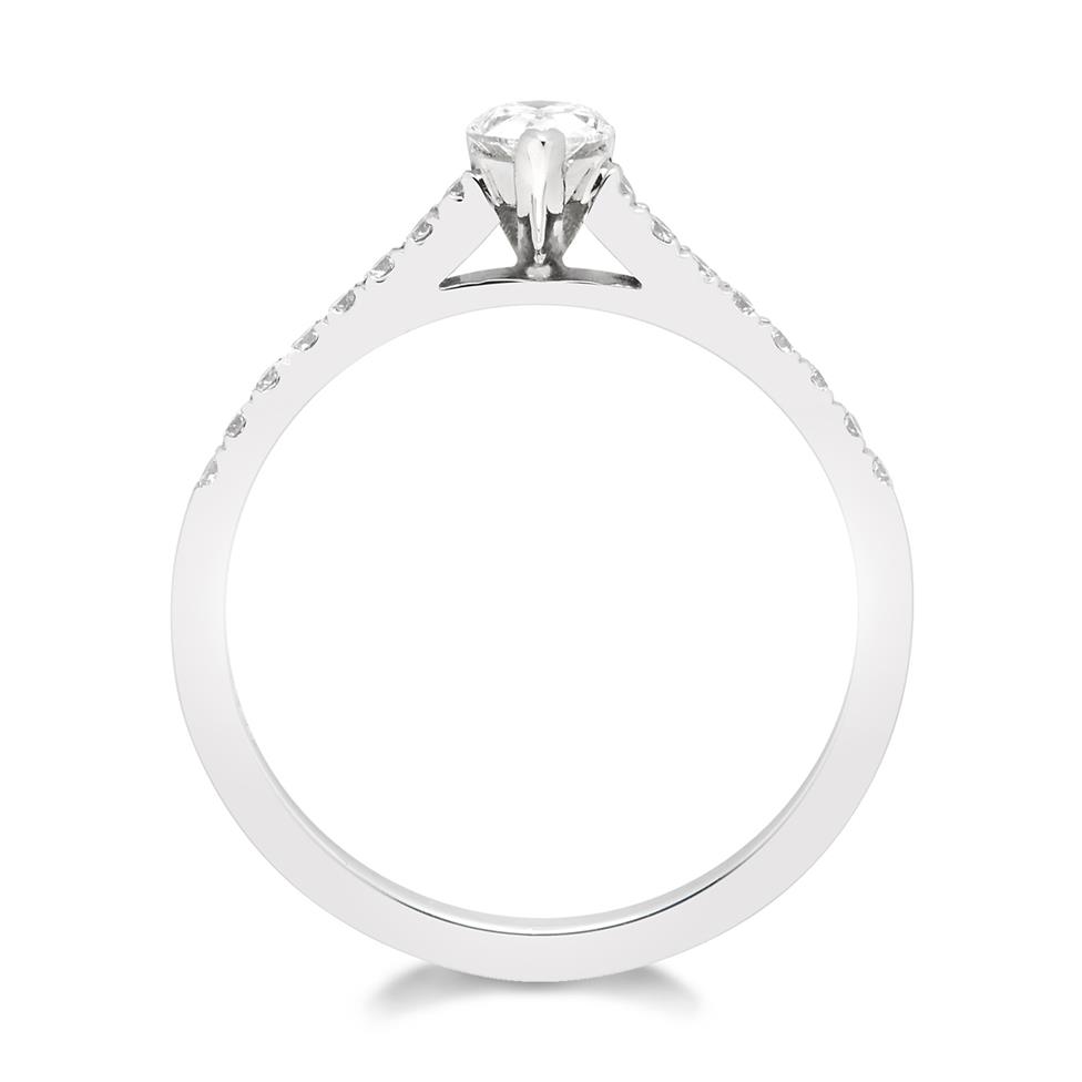 Platinum Pear Shape Diamond Solitaire Engagement Ring 0.51ct Thumbnail Image 1
