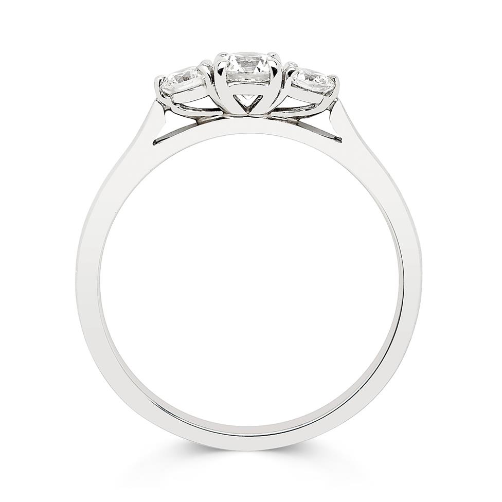 Platinum Diamond Three Stone Engagement Ring 0.50ct Thumbnail Image 1