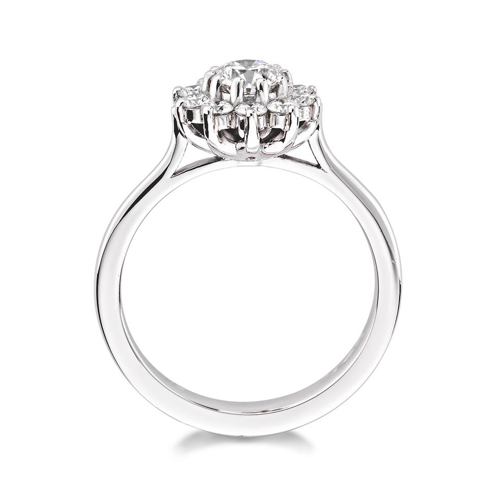 Platinum Elegant 0.85ct Flower Diamond Cluster Ring Thumbnail Image 1