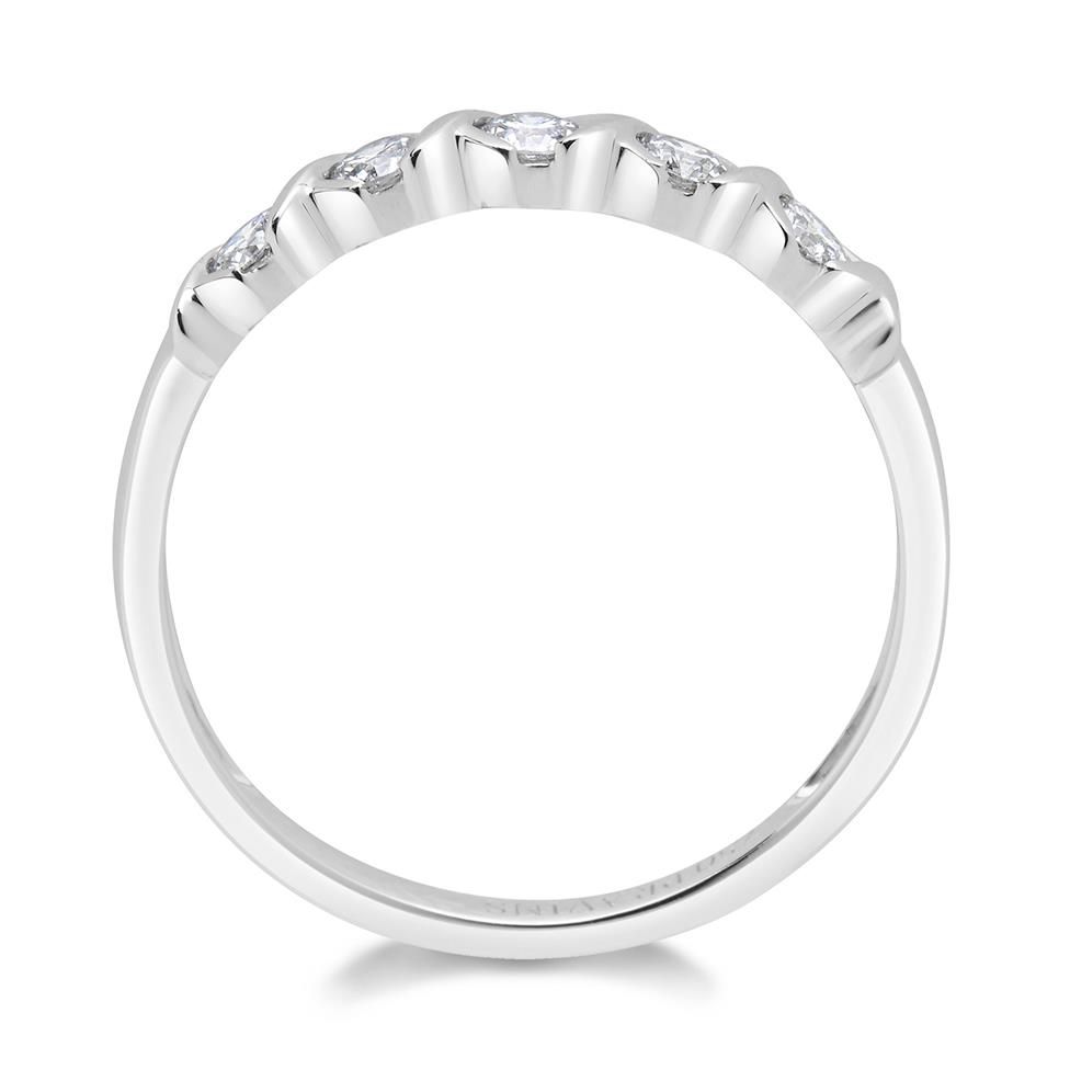 18ct White Gold Kiss Motifs Diamond Eternity Ring Thumbnail Image 1