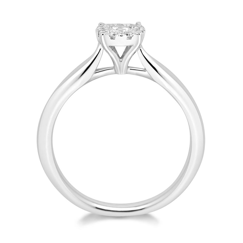 18ct White Gold Illusion Detail Diamond Cluster Engagement Ring 0.15ct Thumbnail Image 2