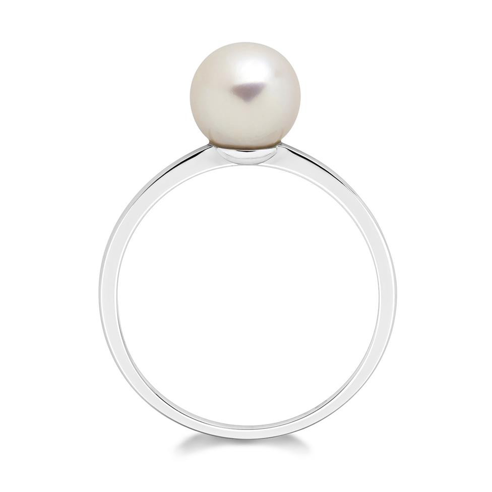 18ct White Gold Freshwater Pearl Dress Ring Thumbnail Image 1