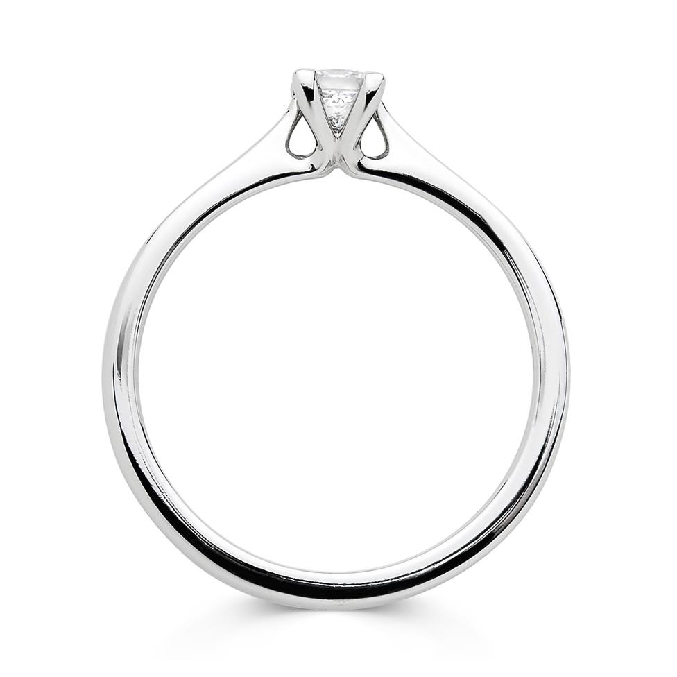 Palladium Princess Cut Diamond Solitaire Ring Thumbnail Image 1