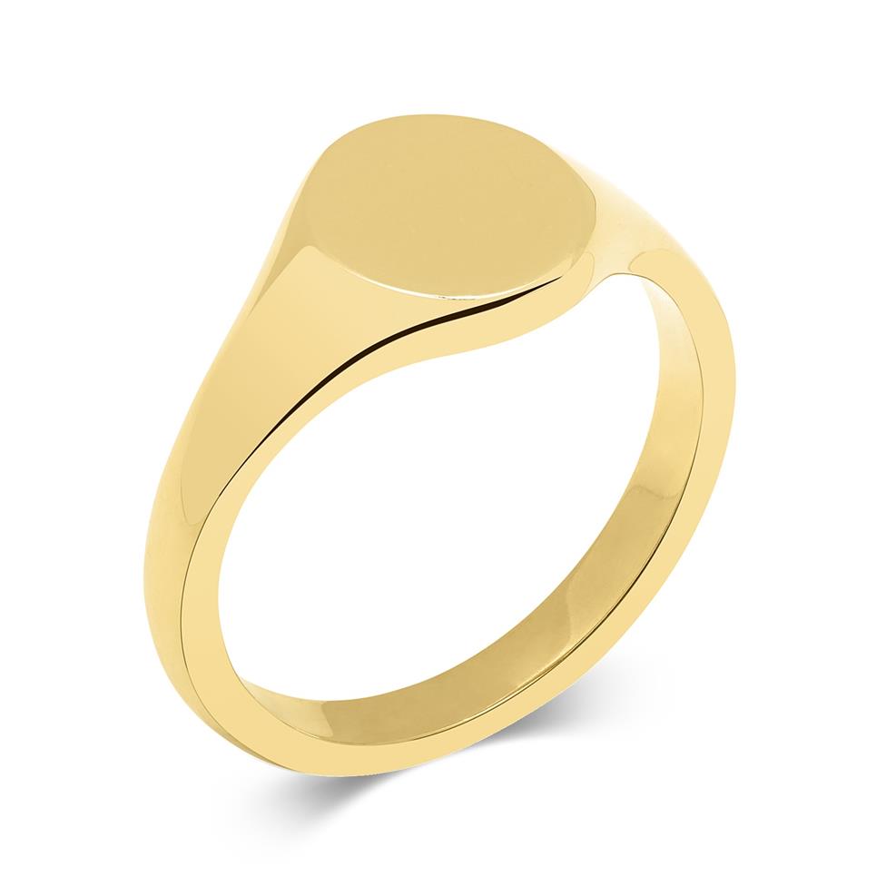 18ct Yellow Gold Oval Signet Ring Thumbnail Image 0