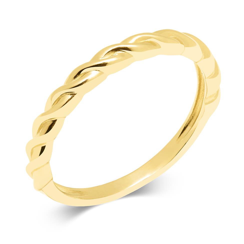 18ct Yellow Gold Twisted Stacking Ring Thumbnail Image 0
