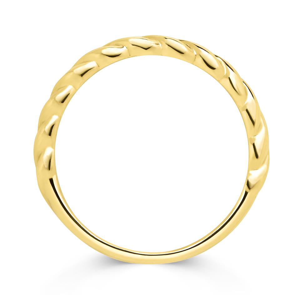 18ct Yellow Gold Twisted Stacking Ring Thumbnail Image 1