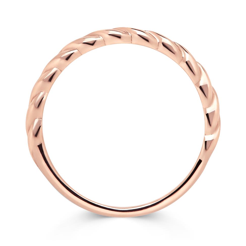 18ct Rose Gold Twist Design Stacking Dress Ring Thumbnail Image 1