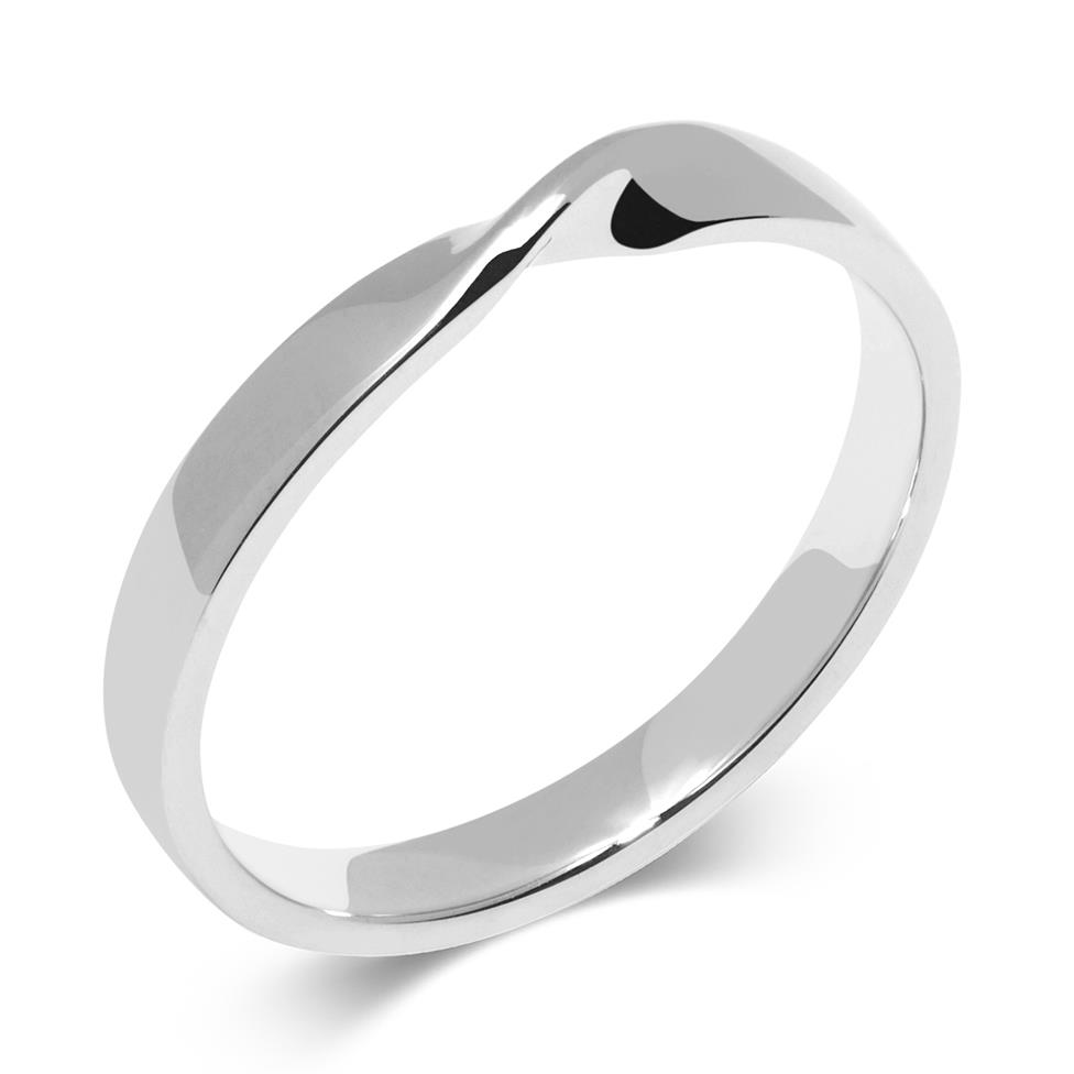 Platinum Twist Design Wedding Ring Thumbnail Image 0