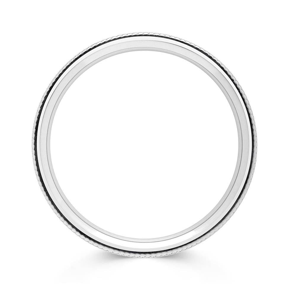 Platinum Beaded Pattern Ring Thumbnail Image 1
