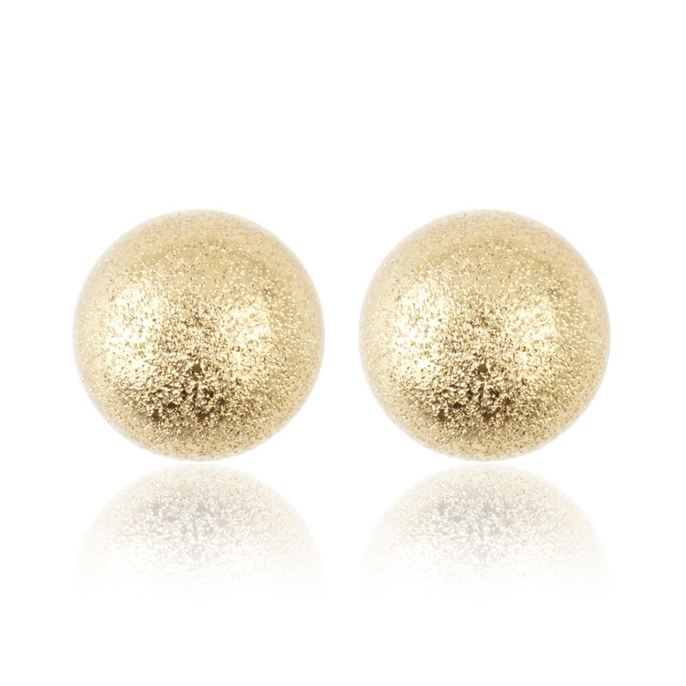 18ct Yellow Gold Shimmer Finish Ball Stud Earrings 7mm Thumbnail Image 0